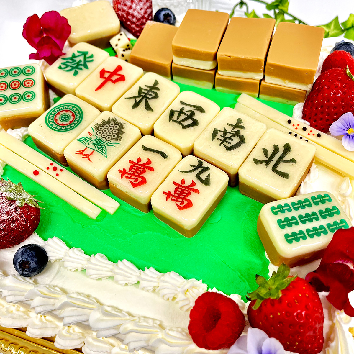 麻雀モチーフデコレーション（父の日イベントケーキ）