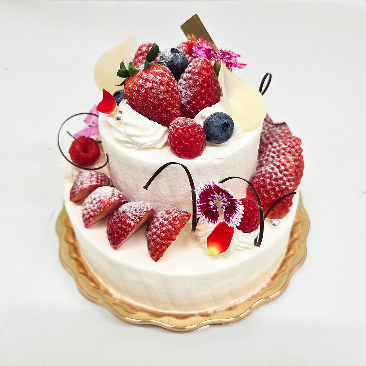 生クリームデコレーション 丸 2段（オーダー）