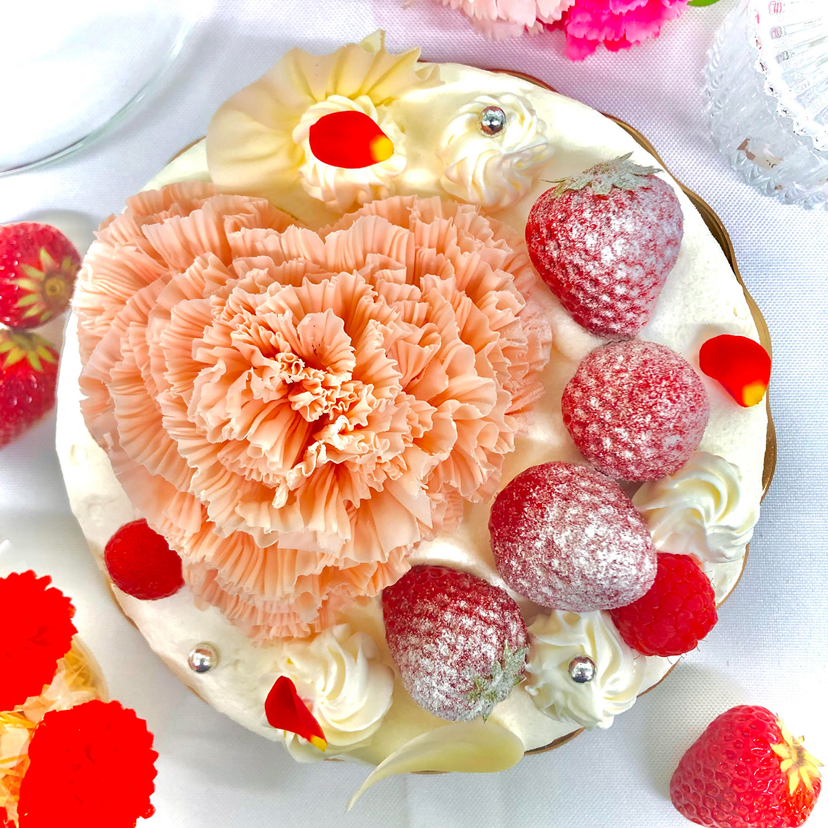 生クリームデコレーション 5号～（母の日イベントケーキ）