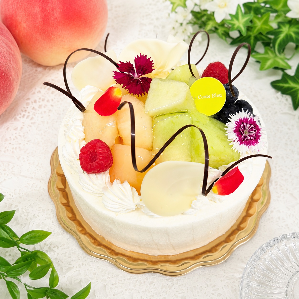 生クリームデコレーション（桃&メロン）