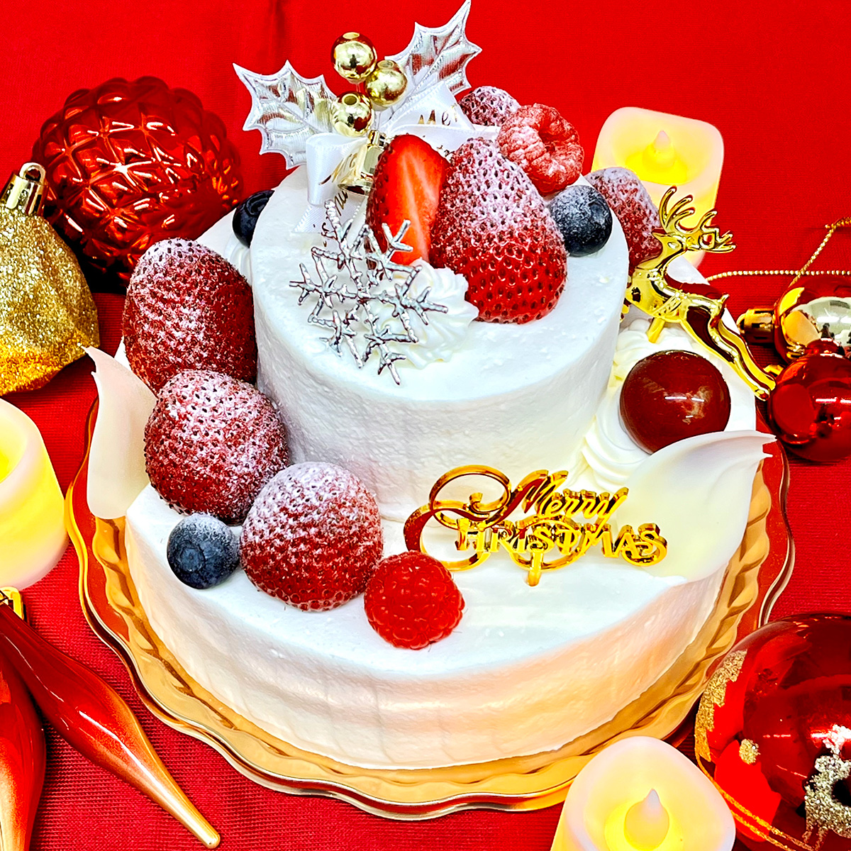 生クリームデコレーション 2段（クリスマスイベントケーキ）
