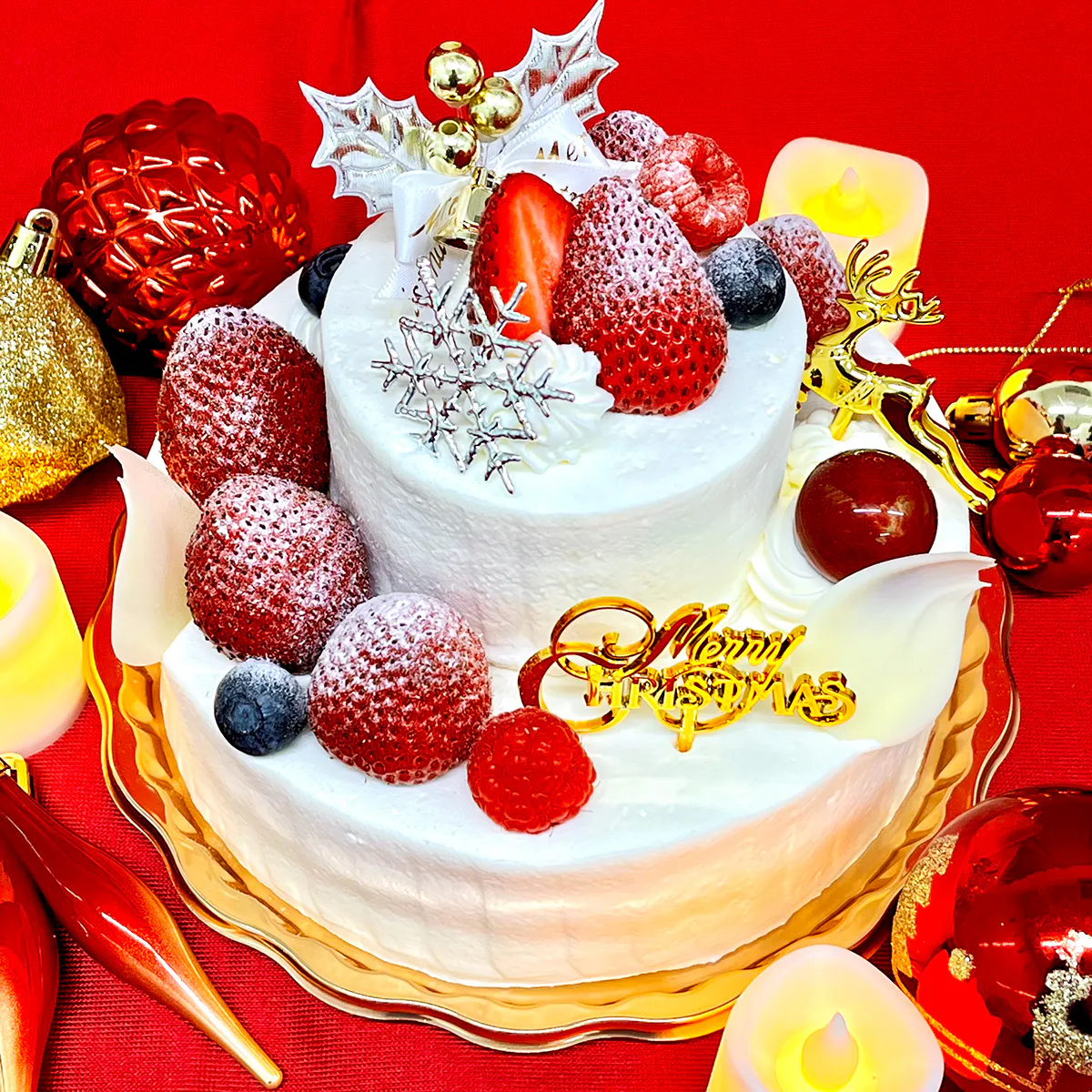 生クリームデコレーション 2段(クリスマスイベントケーキ)