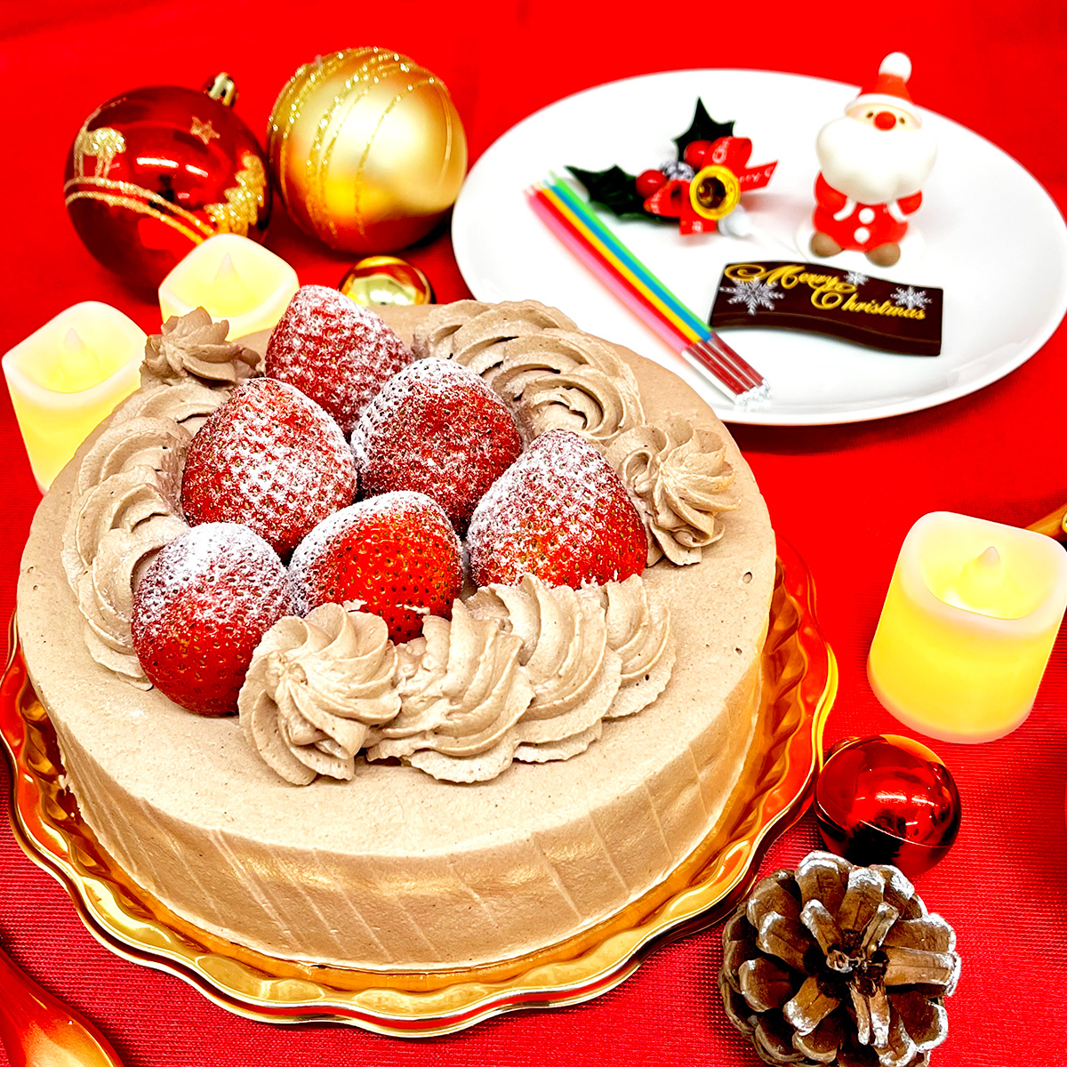 生チョコクリームデコレーション（クリスマスイベントケーキ）